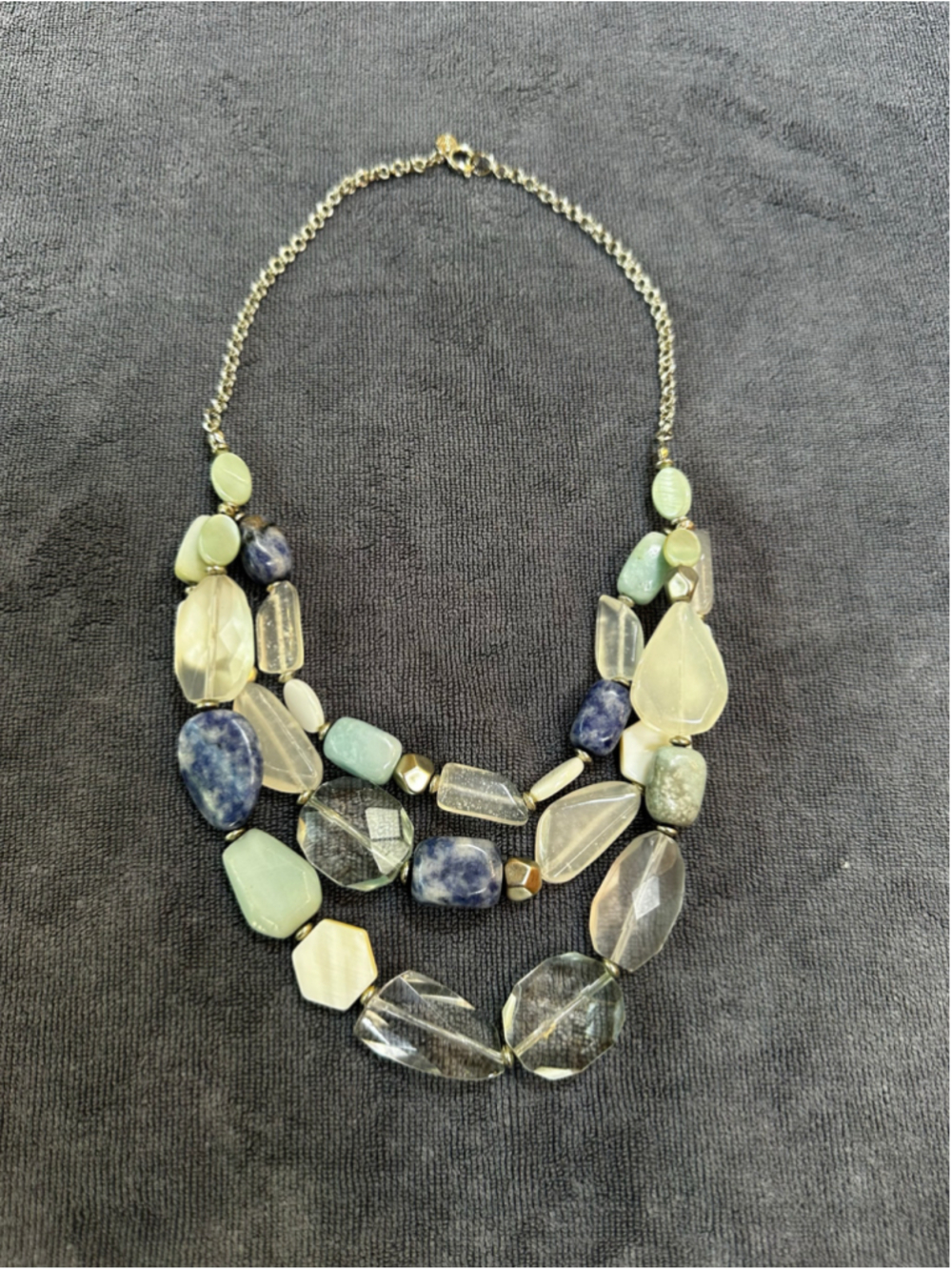 LOFT Blue Green Multi-Stone Statement Necklace